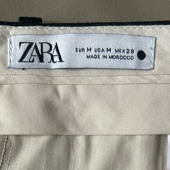 Zara PINSTRIPE SLIM FIT PANTS NAVY BLUE - Picture 7 of 8